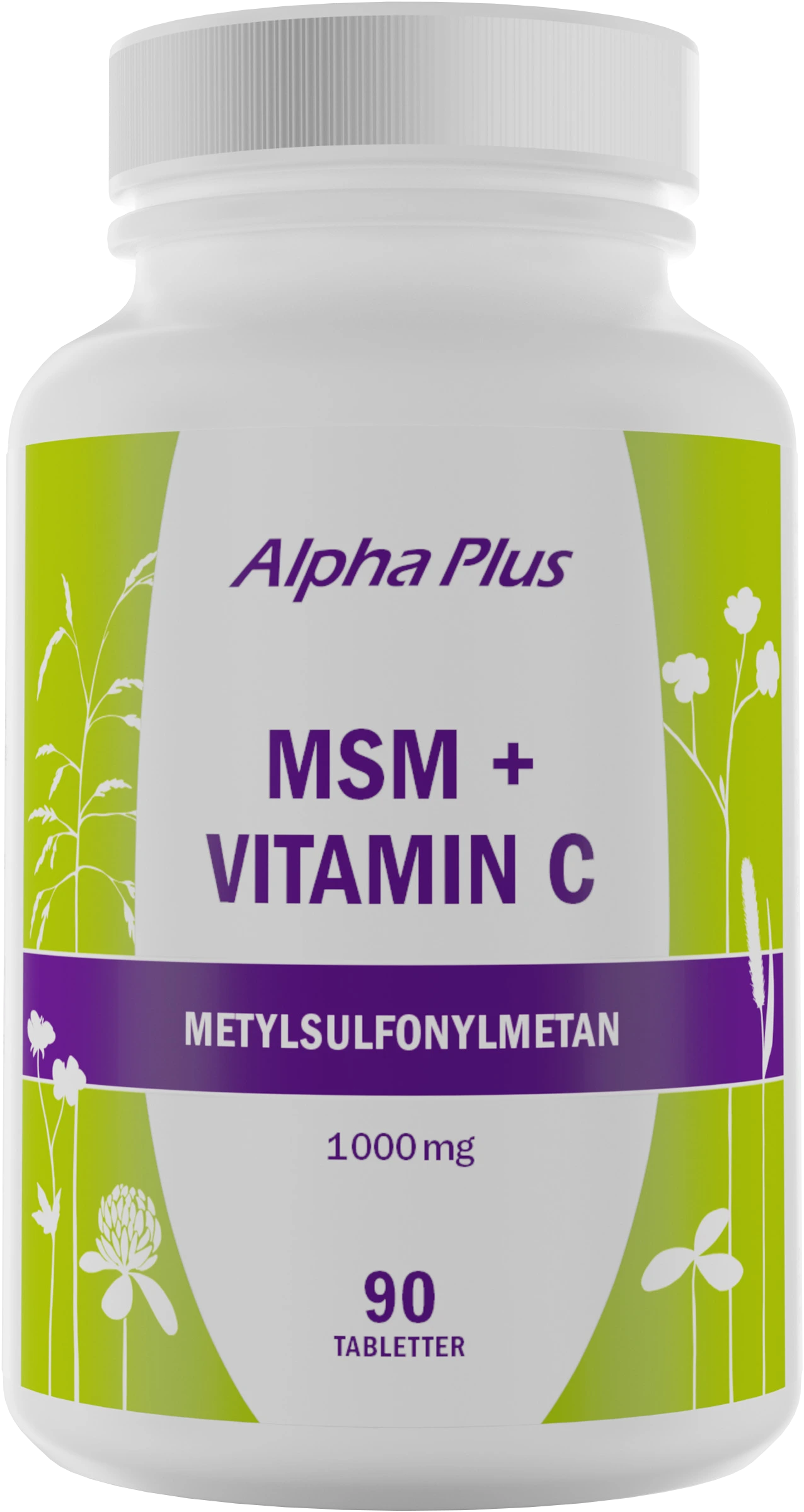 Alpha Plus MSM + Vitamin C 90 tabletter - C-vitamin