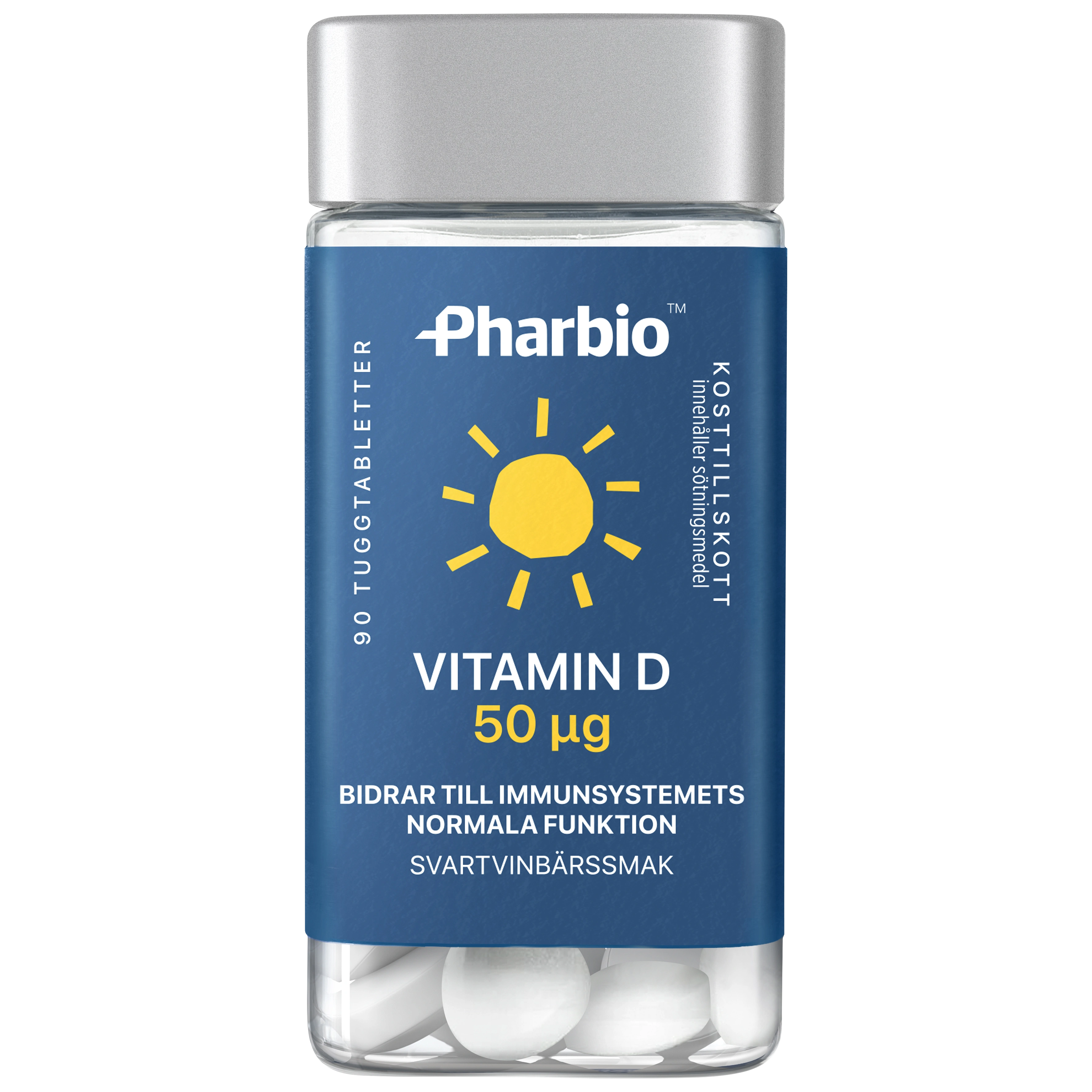 Pharbio Vitamin D Tuggtablett 50 ug 90 st - D-vitamin