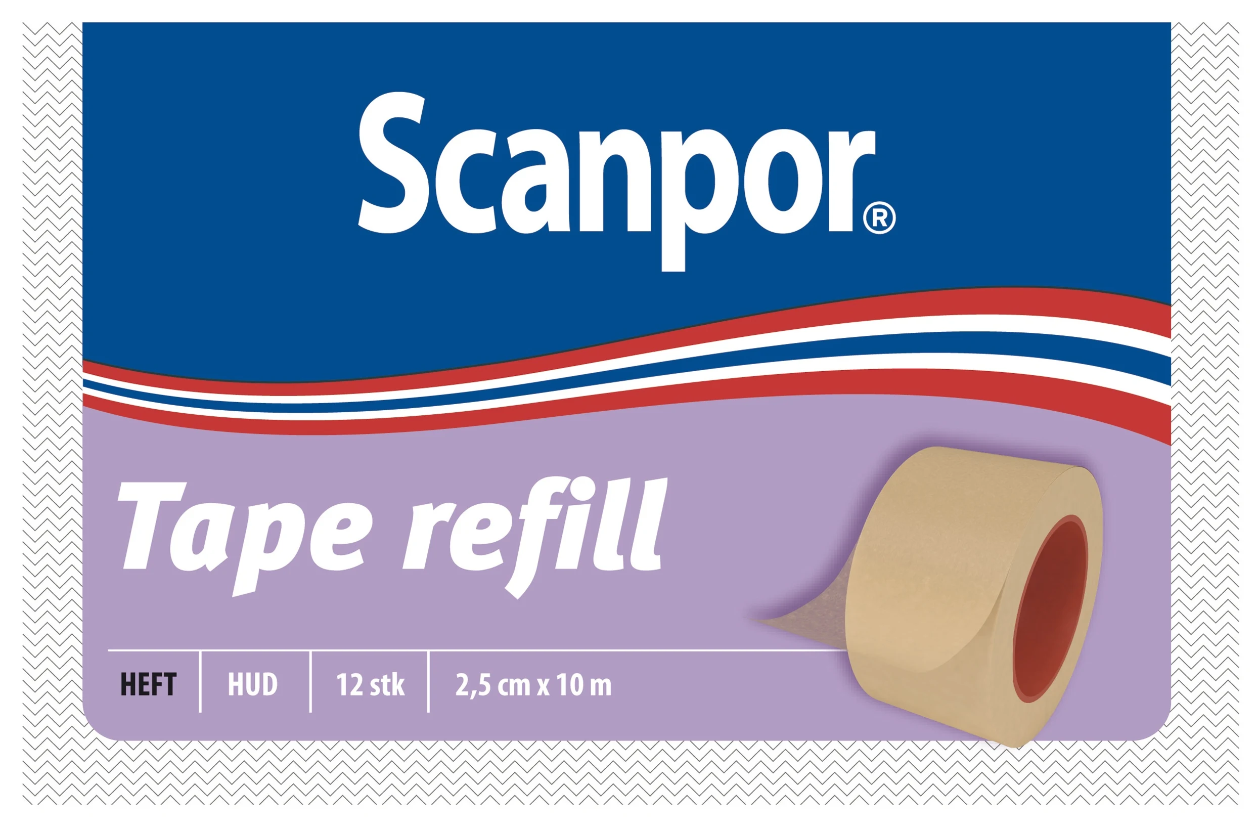 Scanpor Tape refill beige 2,5 cm x 10 m 12 st - Kirurgtejp