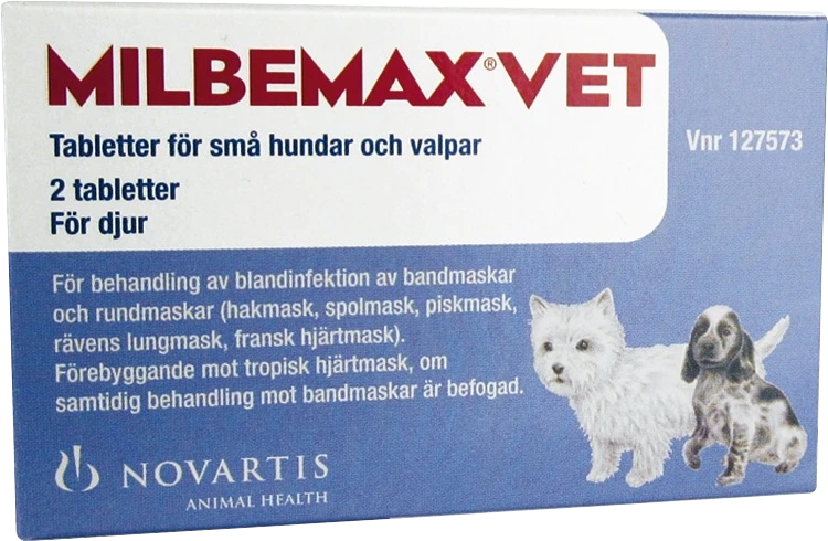 Milbemax vet. för små hundar och valpar tablett 2 st - Bandmask hund