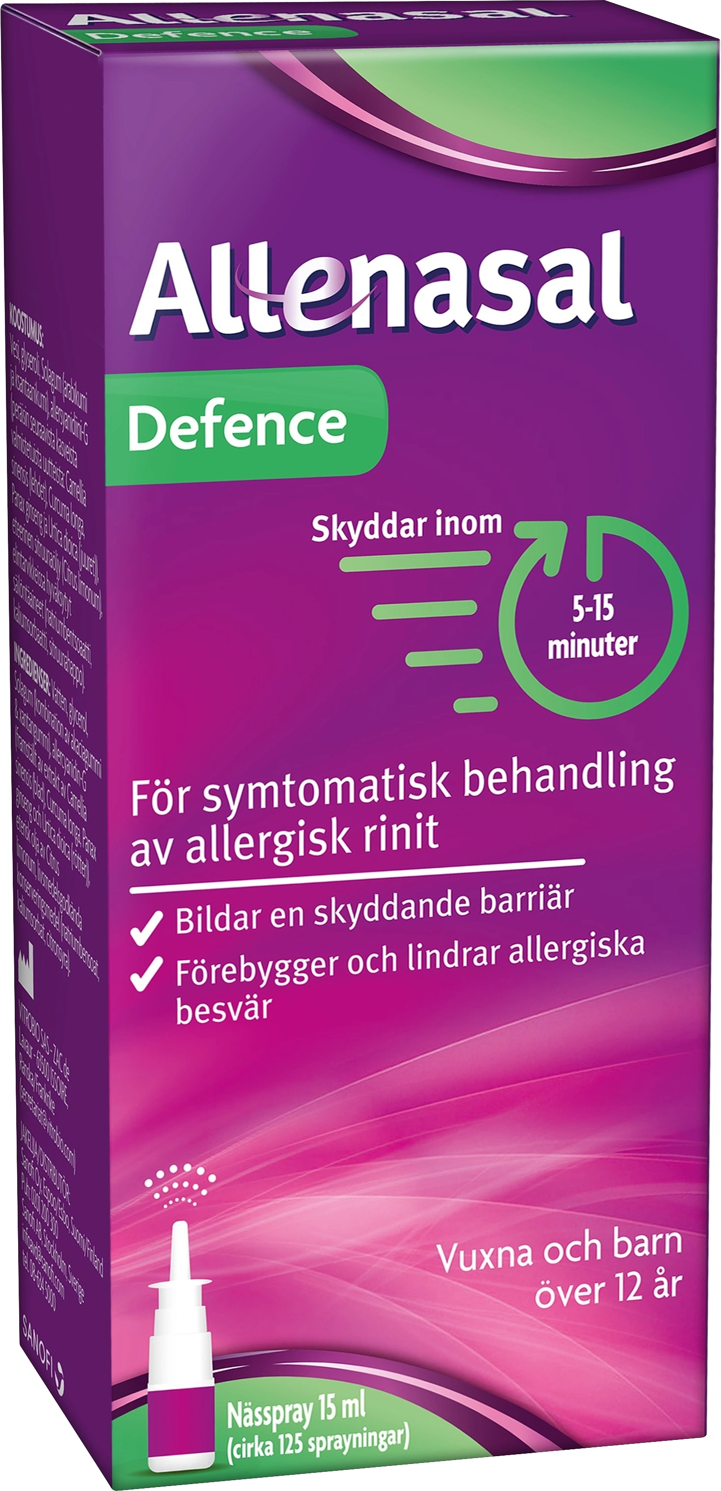 Allenasal Defence Nässpray 15 ml - Nässpray mot rinnsnuva