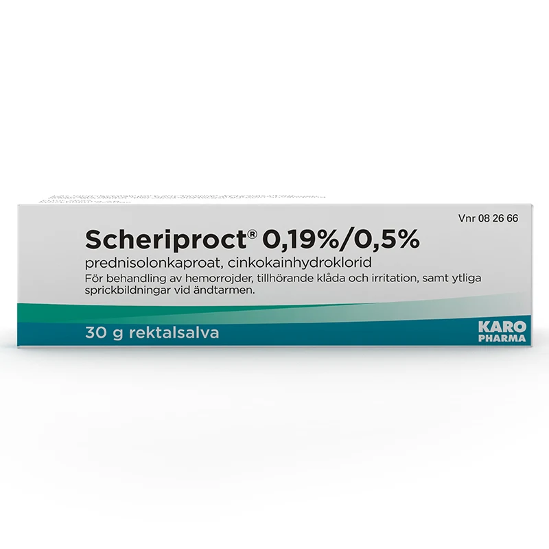 Scheriproct rektalsalva 0,19% / 0,5% 30 g - Hemorrojder