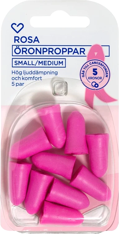 Hjärtats Öronproppar small/medium 5 par - Öronproppar att sova med