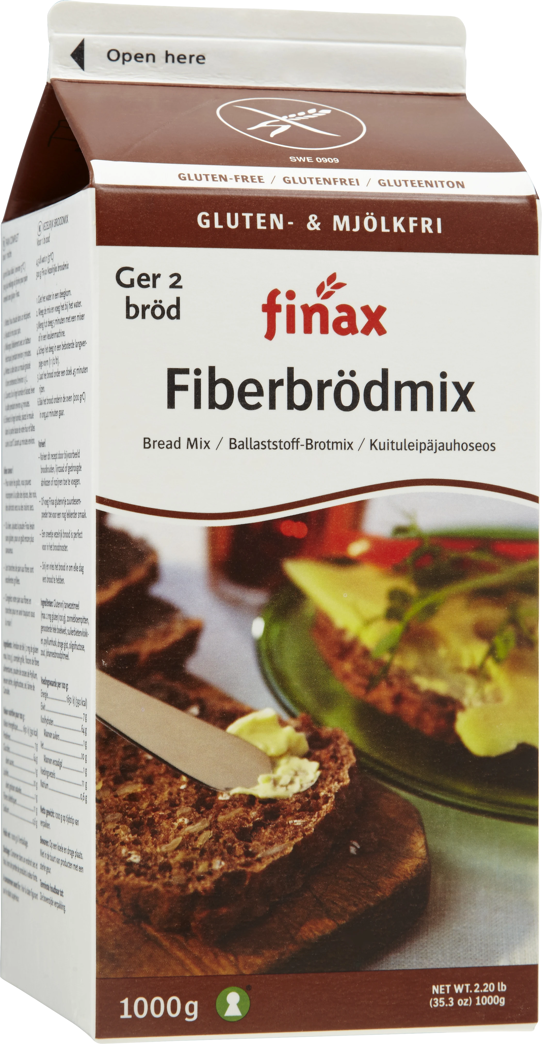 Finax Fiberbrödmix Glutenfri 1 kg - Specialkost för barn