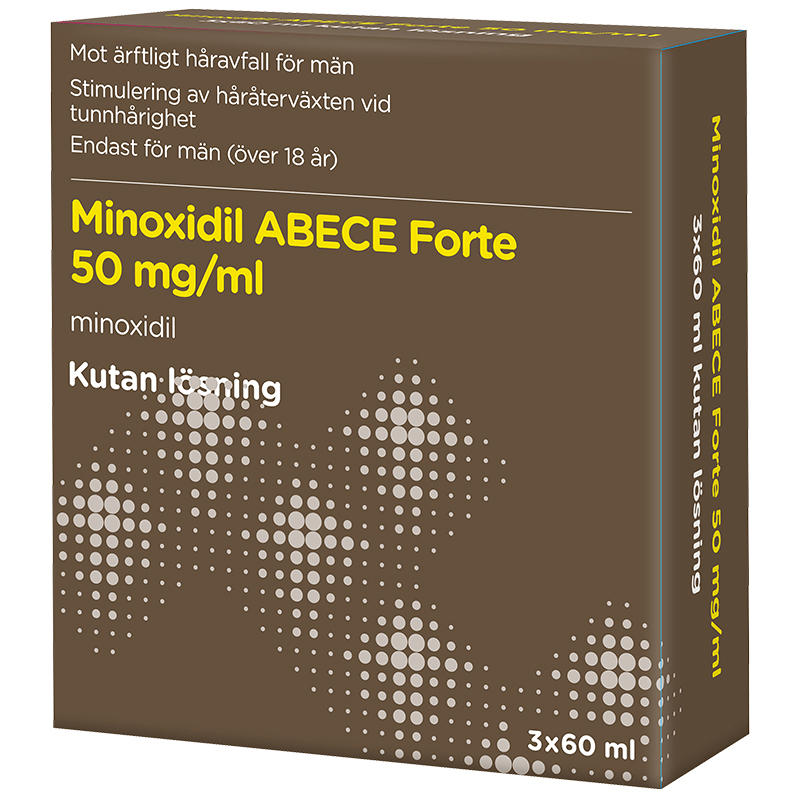 Minoxidil ABECE Forte Kutan lösning 50mg/ml Flaska, 3x60ml - Håravfall