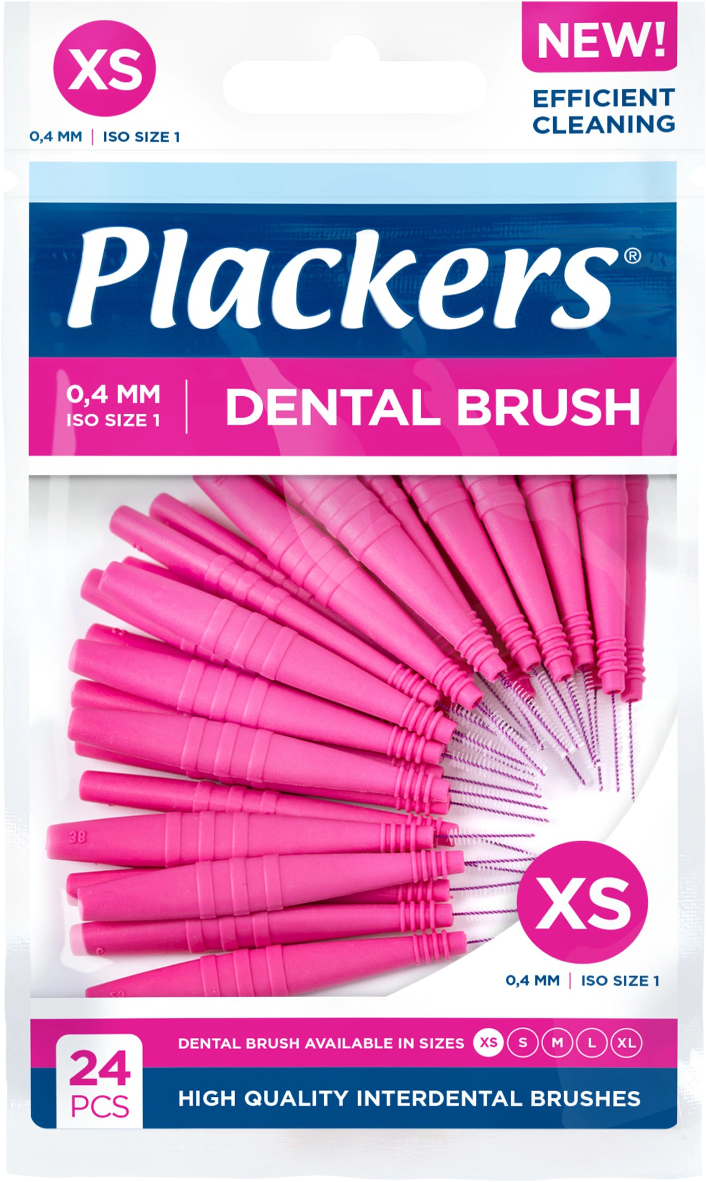 Plackers Dental Brush XS 0,4 mm 24 st - Mellanrumsborstar