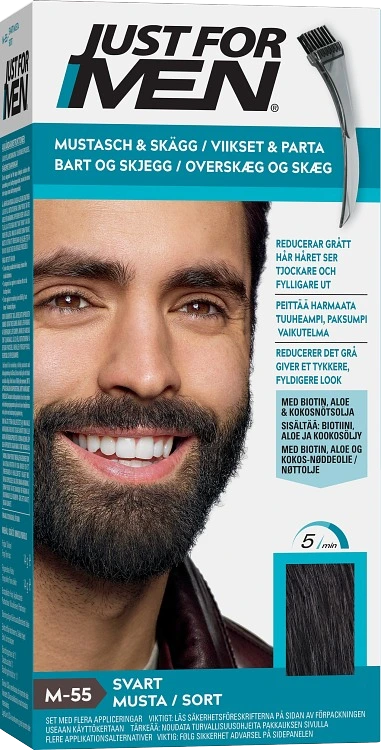 Just For Men Mustache & Beard Skäggfärg Real Black - Skäggfärg