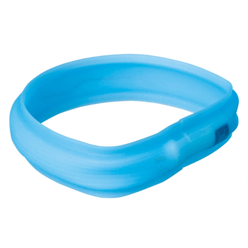 Trixie Flash Light Band USB M-L: 50 cm/30 mm Blå - Hundhalsband