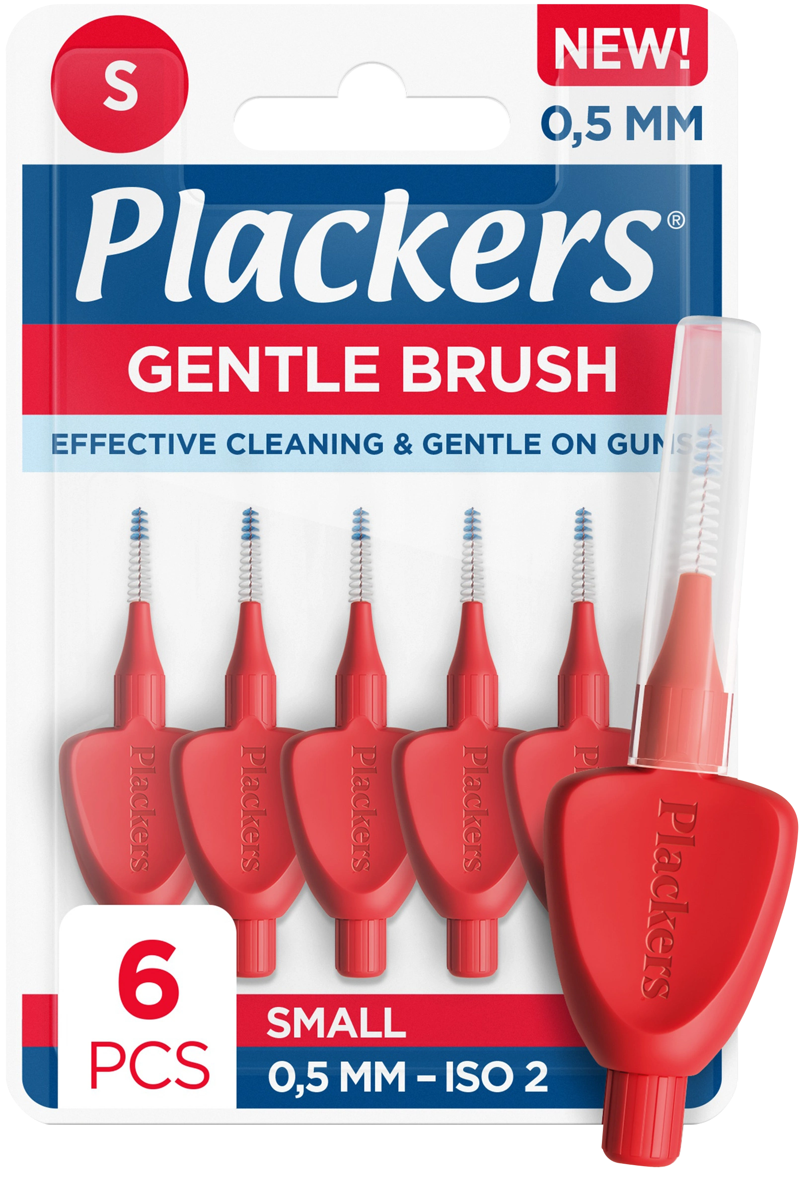 Plackers Gentle Brush 0,5 mm 6st - Mellanrumsborstar