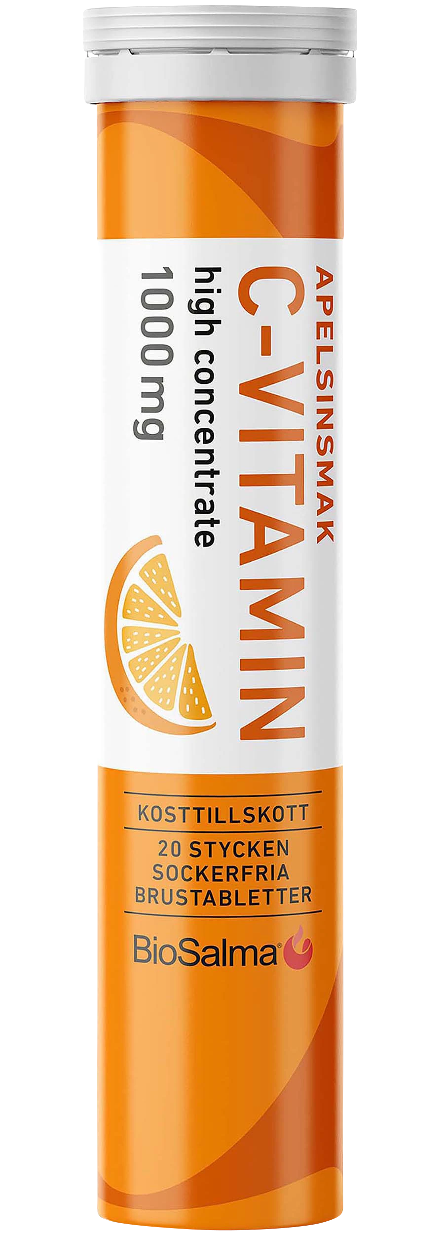 BioSalma C-vitamin 1000 mg Apelsin 20 brustabletter - C-vitamin