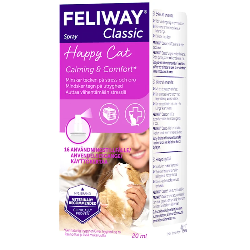 Feliway Classic Spray 20 ml - Rädsla & oro hos katt