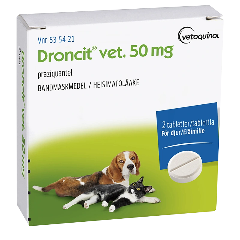 Droncit vet. tablett 50 mg 2 st - Bandmask hund