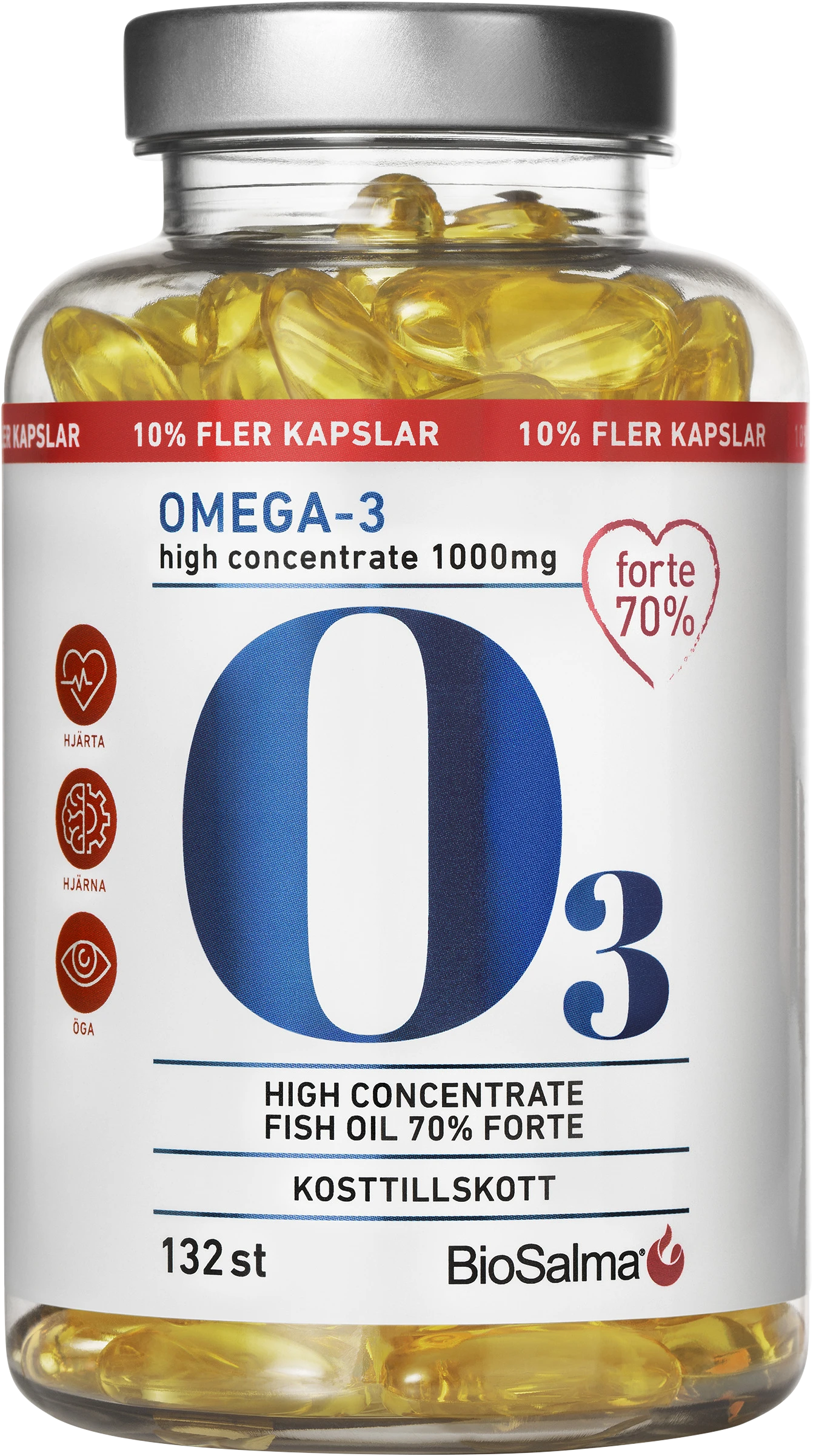 BioSalma Omega-3 Forte 70% 1000mg 132 kapslar - Omega 3