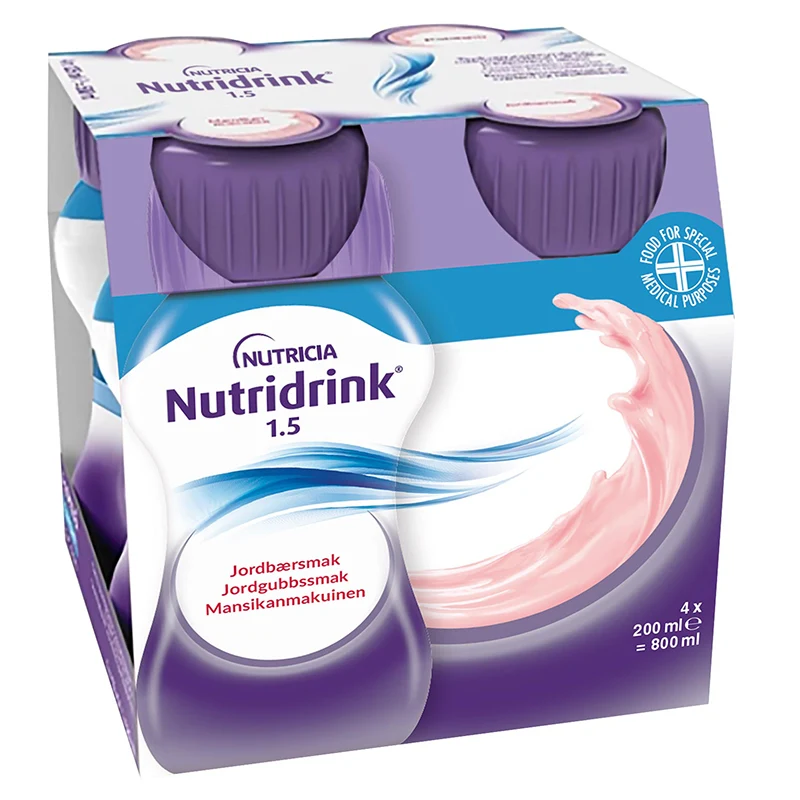 Nutridrink Jordgubb 4x200 ml - Näringsdrycker
