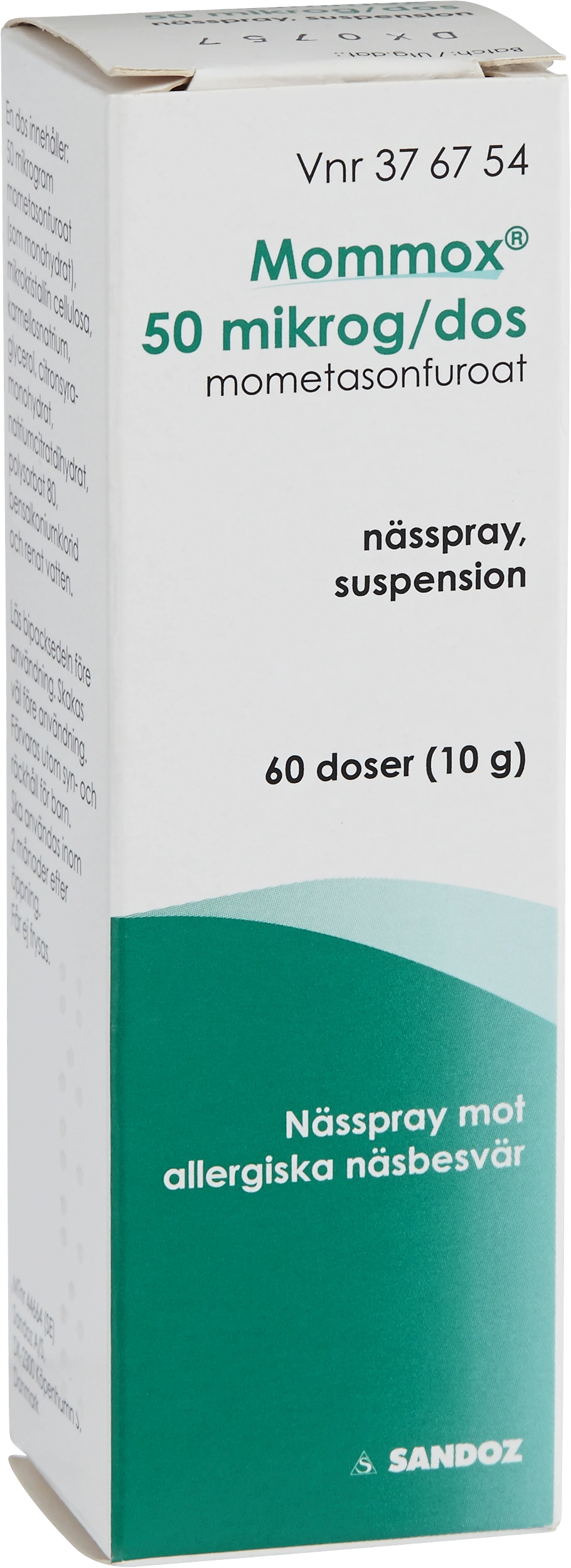 Mommox nässpray 50 μg/dos 60 doser - Nässpray mot rinnsnuva