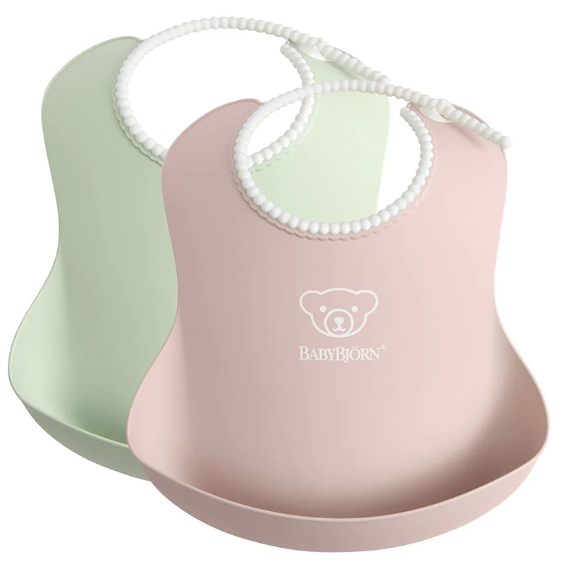 BabyBjörn Haklapp Blekgrön/Blekrosa 2-pack - Haklappar