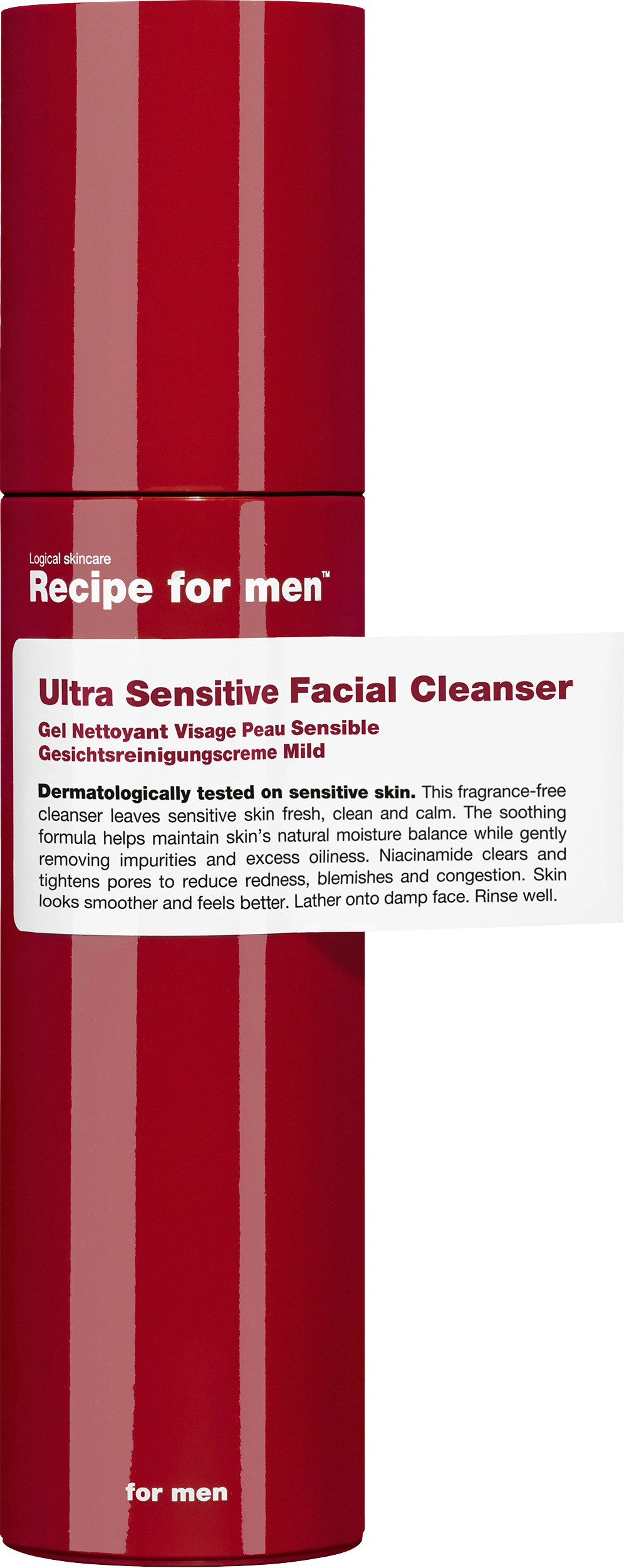 Recipe for Men Ultra Sensitive Facial Cleanser 100 ml - Ansiktsrengöring för män