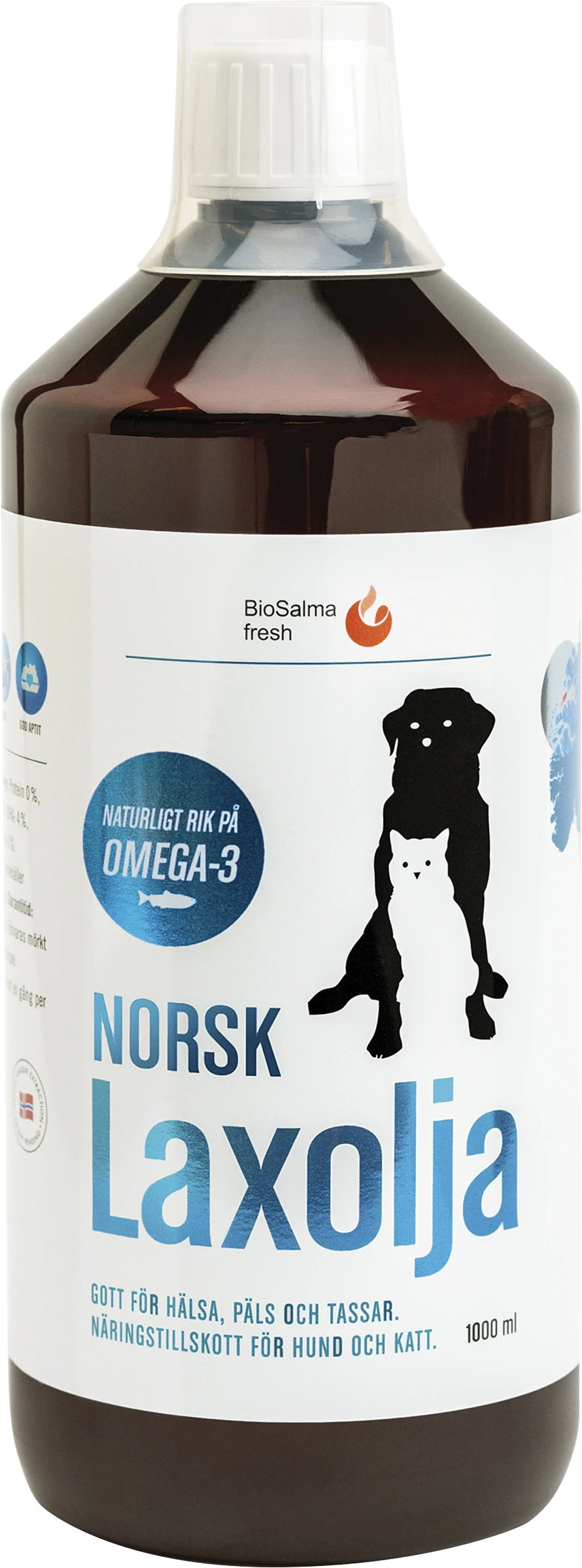BioSalma Norsk Laxolja för Hund och Katt 1000 ml - Hundfoder & fodertillskott