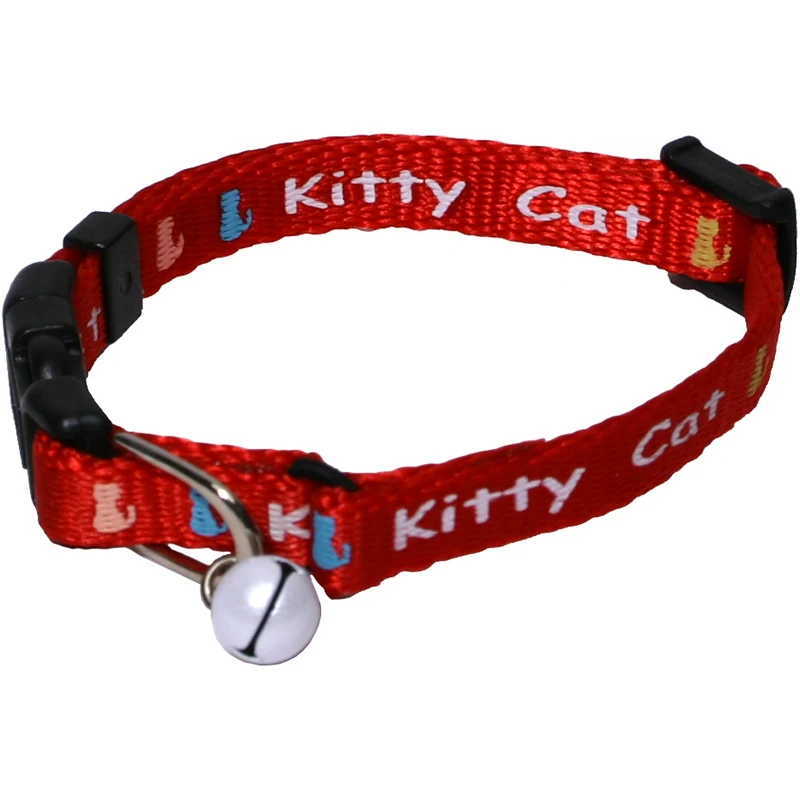 Gibbon Katthalsband Nylon Kattunge Motiv Röd 8 mm/16-23 cm - Katthalsband