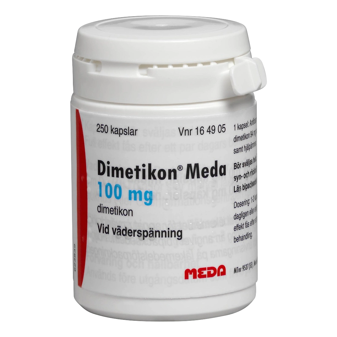 Dimetikon Meda mjuk kapsel 100 mg 250 st - Gaser i magen