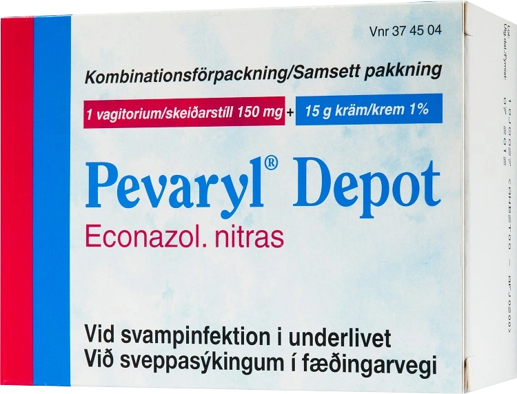 Pevaryl Depot vagitorium och kräm 150 mg + 1% 1 st - Svamp i underlivet