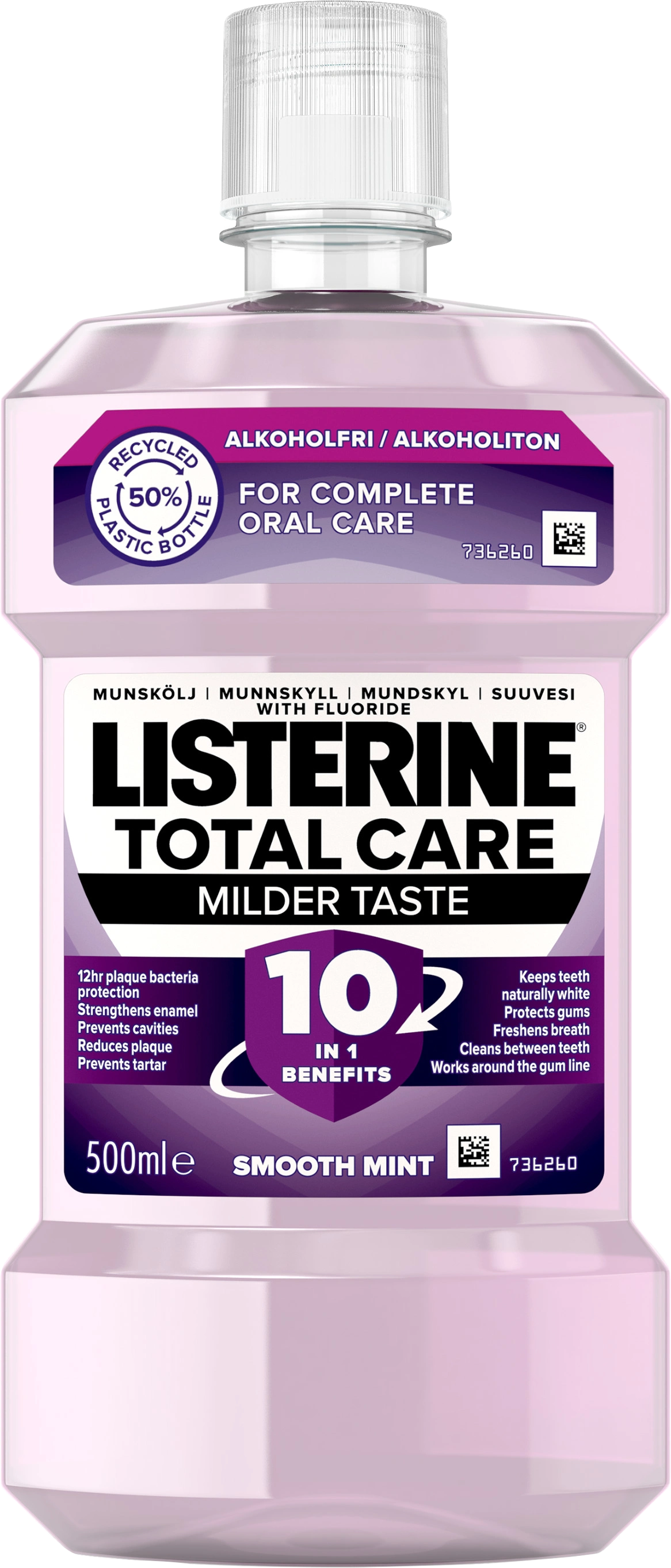 Listerine Total Care Milder Taste Munskölj 500 ml - Kariesförebyggande