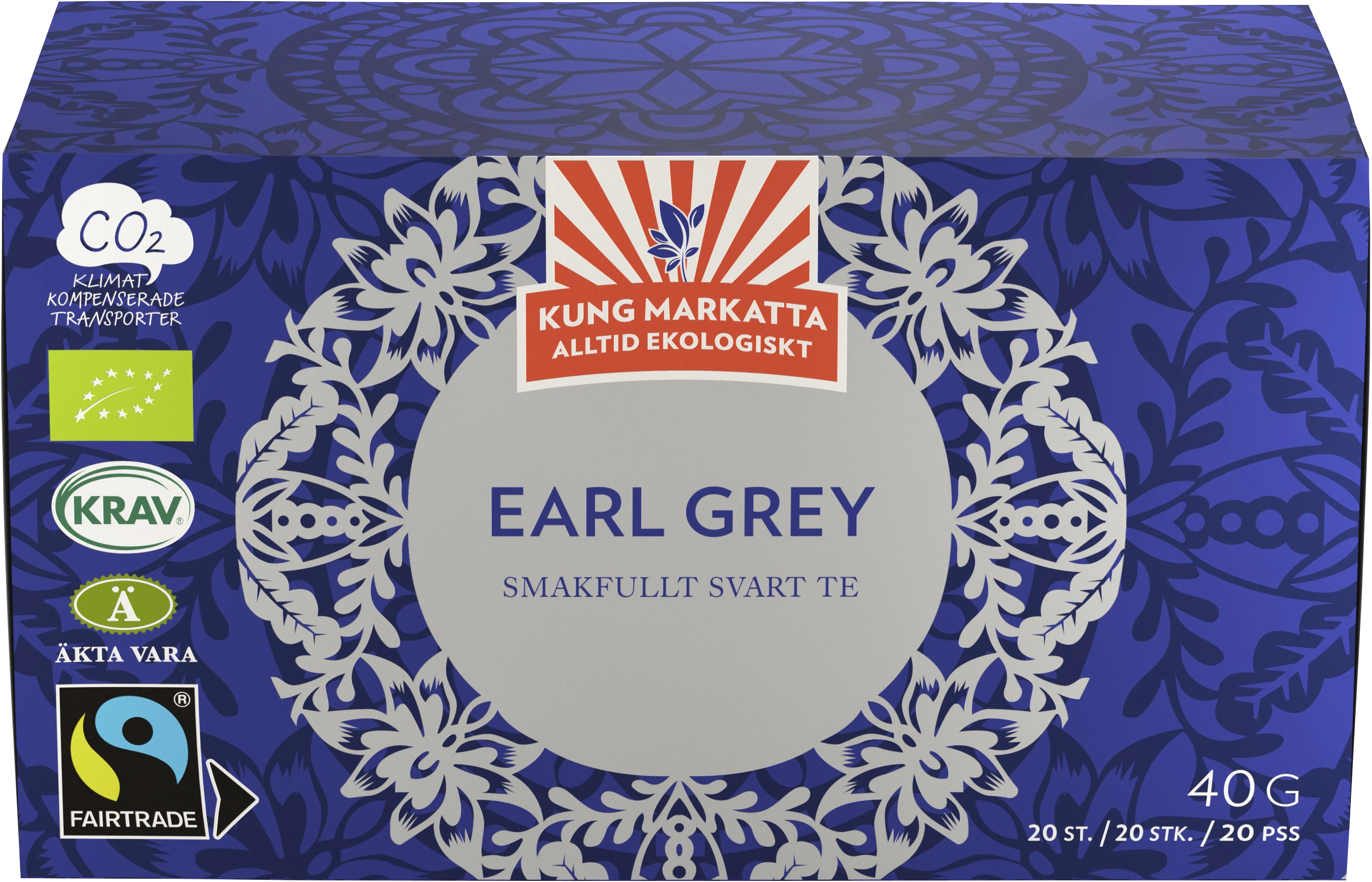 Kung Markatta Te Earl Grey Krav FT 20 påsar - Svart te