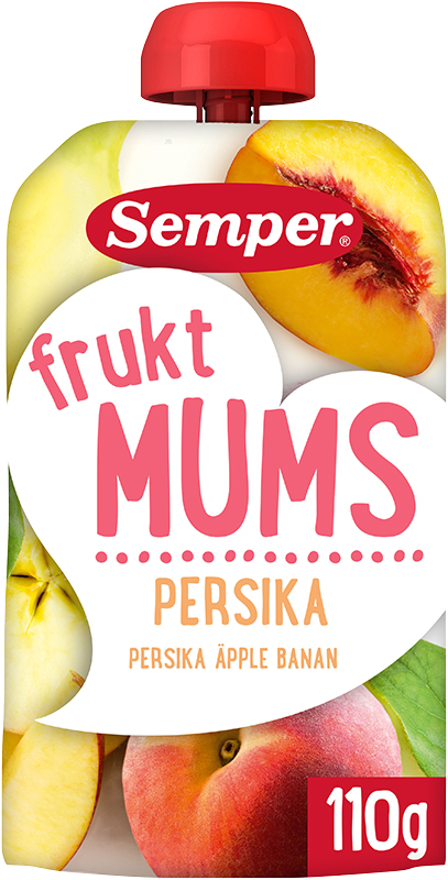 Semper Fruktmums Persika Klämpåse från 6 mån 110 g - Barnmat