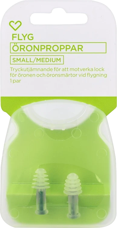 Hjärtats flygpropp small/medium 1 par - Öronproppar att sova med