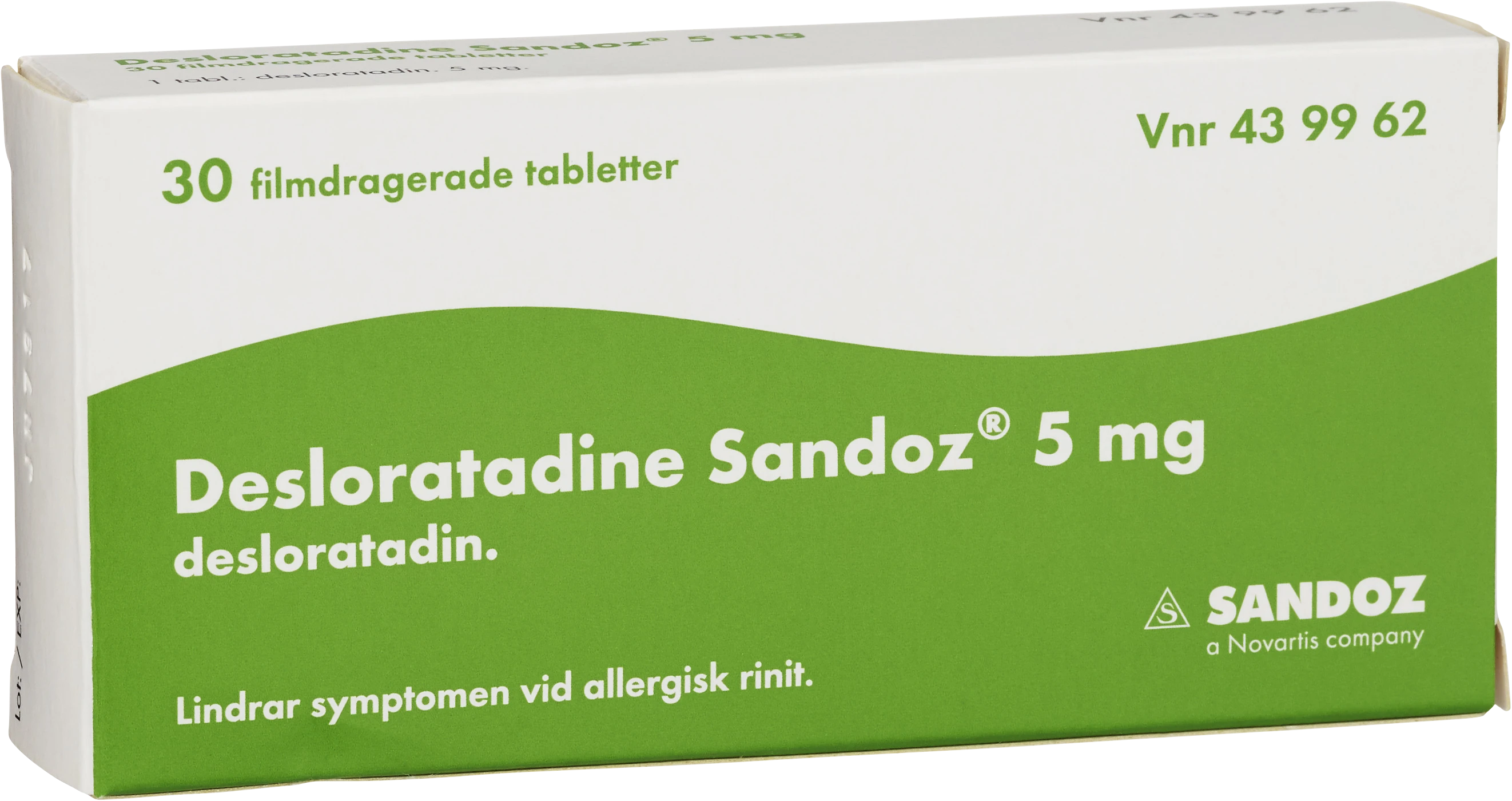 Desloratadine Sandoz filmdragerad tablett 5 mg 30 st - Allergitabletter mot pollenallergi