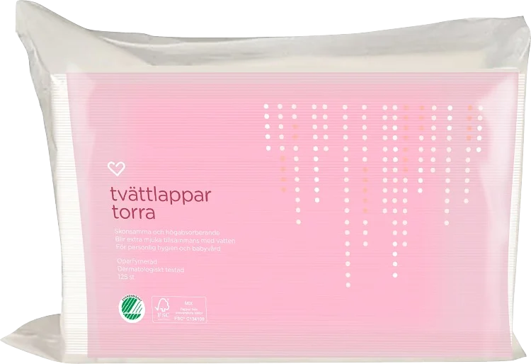 Hjärtats torra tvättlappar 125st - Tvättlappar
