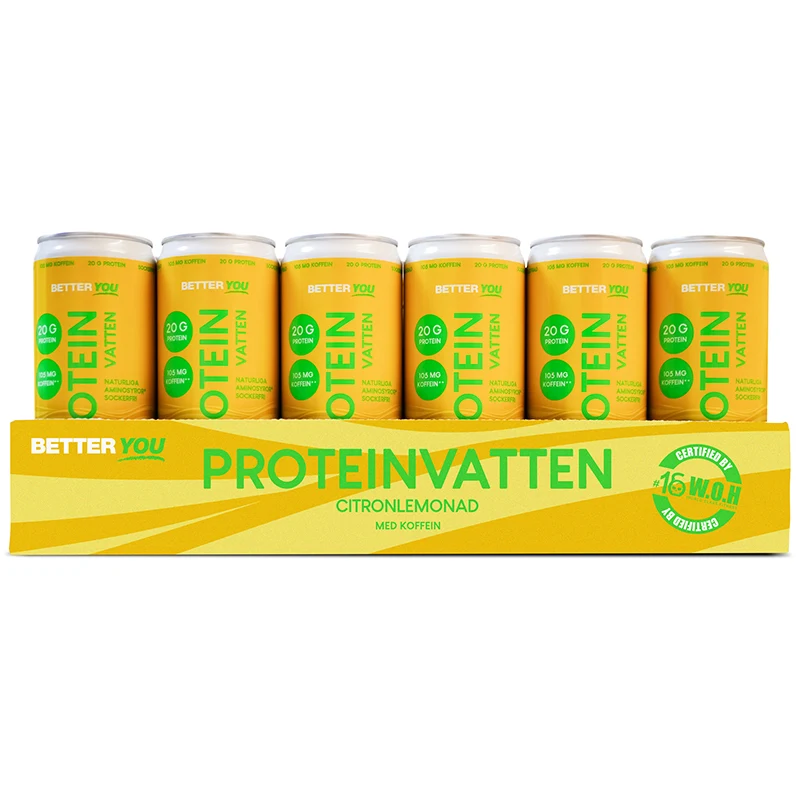 Better You Proteinvatten Koffein Citronlemonad 330 ml 24 st - Proteinvatten