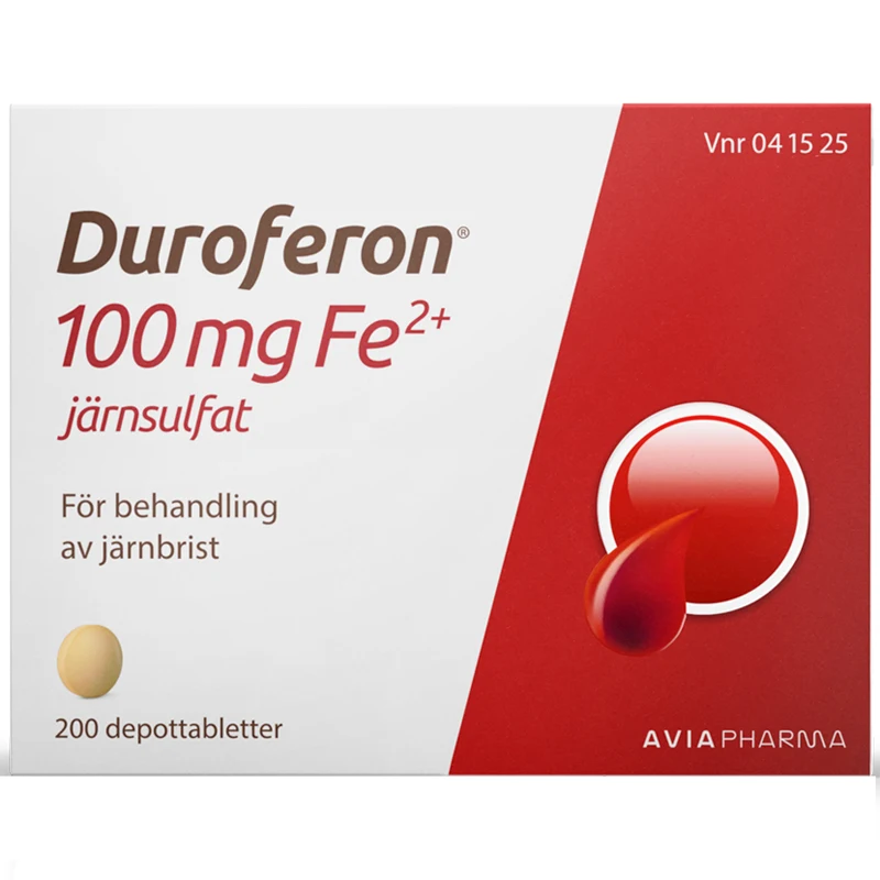 Duroferon depottablett 100 mg 200 st - Järn