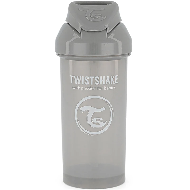Twistshake Straw Cup 360 ml 6+ mån Pastell Grå - Pipmuggar & dricksflaskor