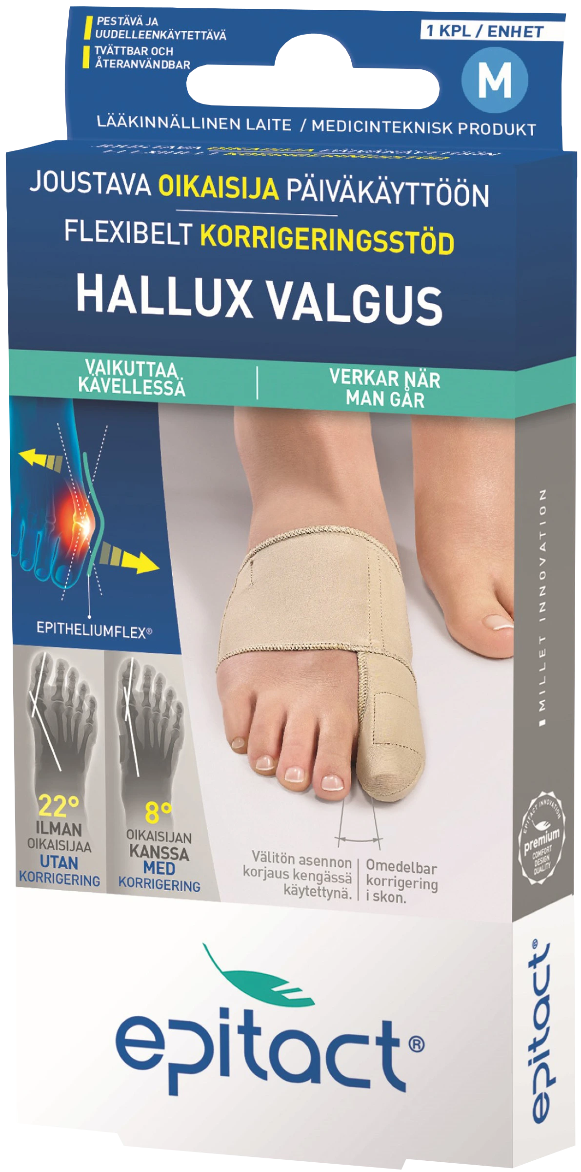 Epitact Flexibelt Korrigeringsstöd 1 st M - Hallux valgus