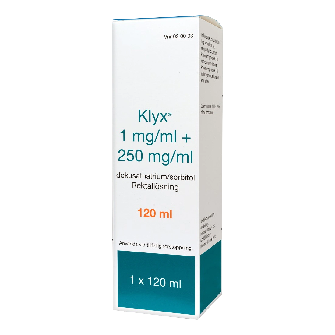 Klyx rektallösning 1 mg/ml + 250 mg/ml 120 ml - Lavemang & rektallösning