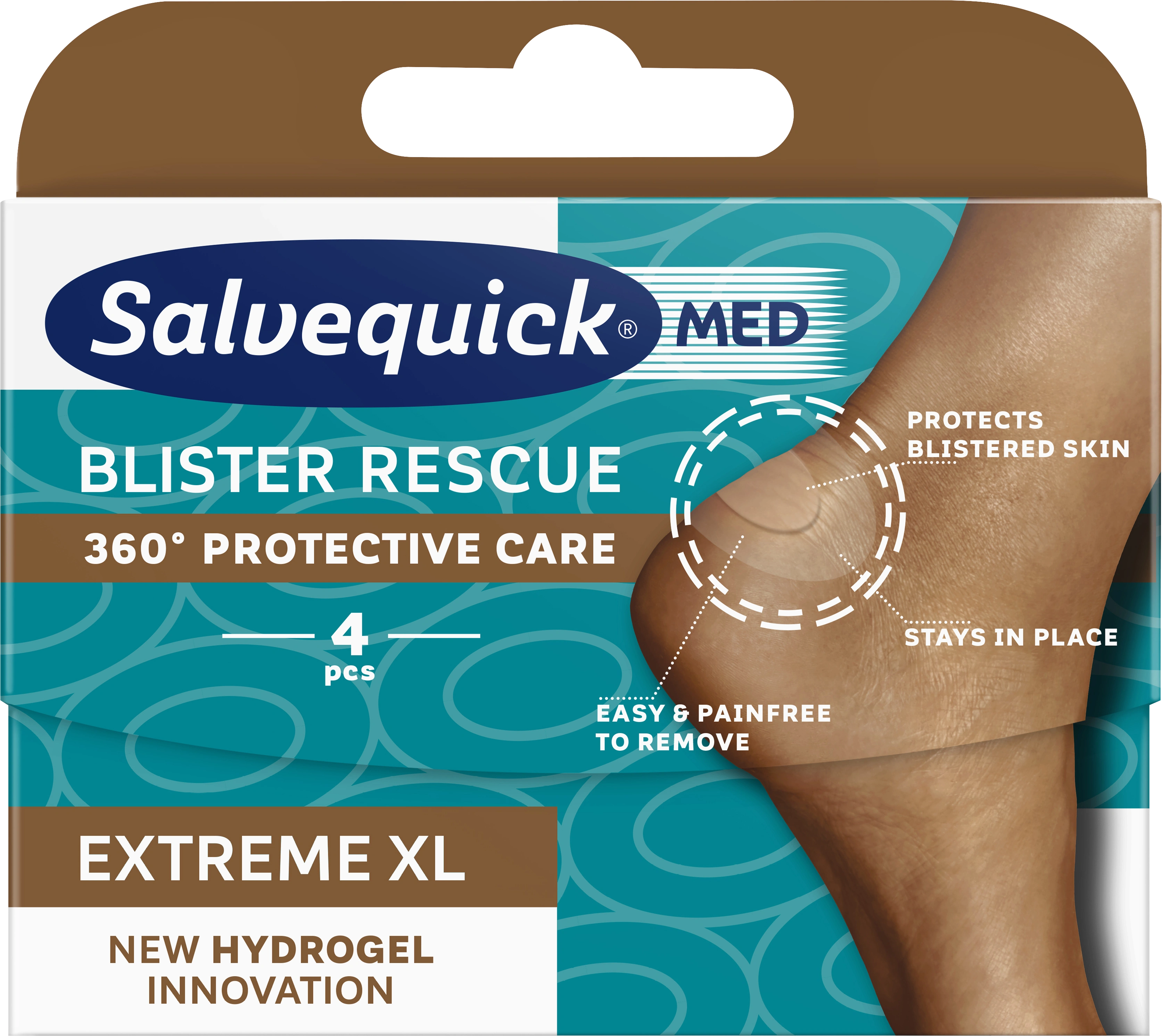 Salvequick MED Blister Rescue Extreme XL skoskavsplåster 4 st - Skavsårsplåster