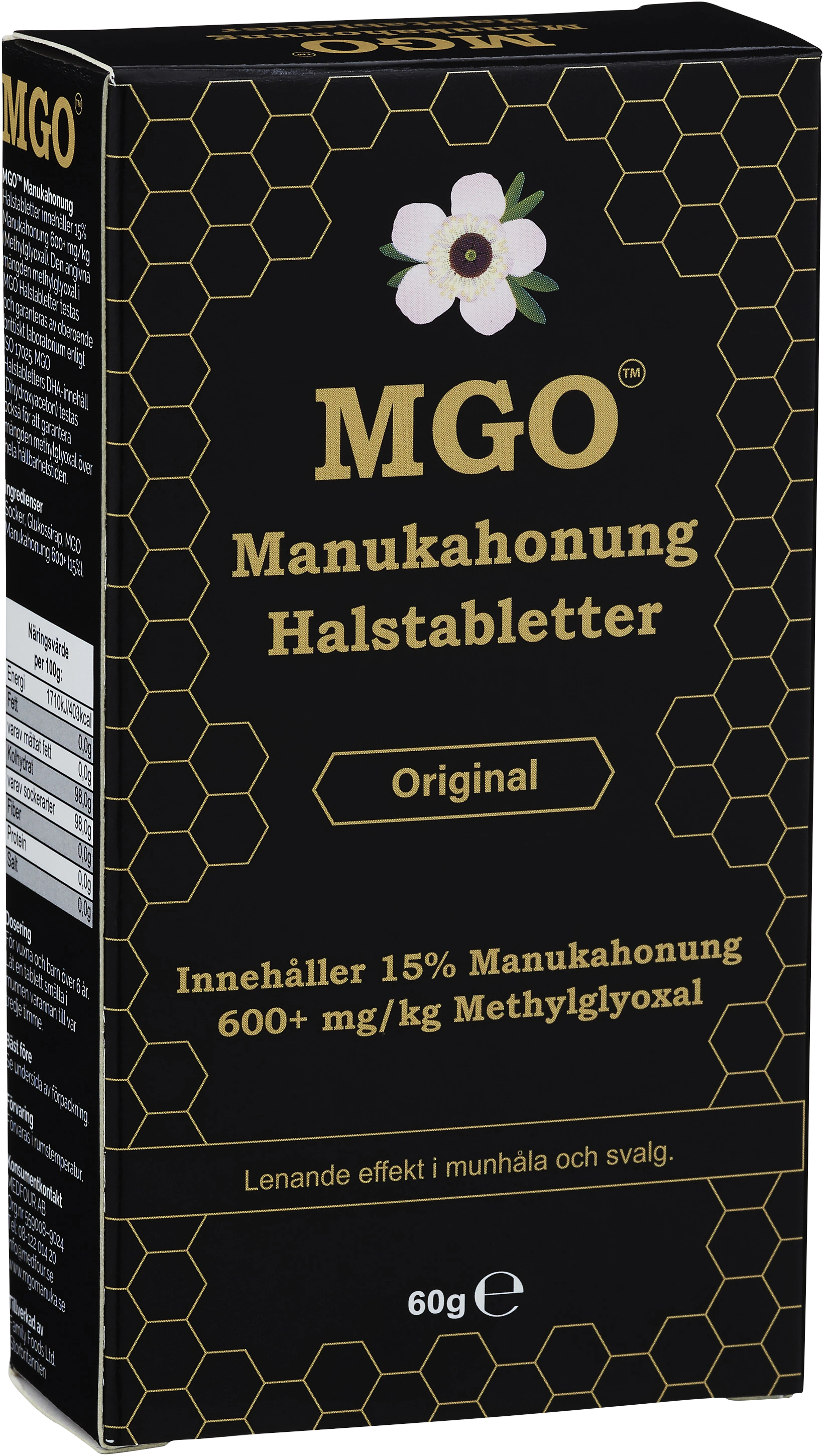 MGO Manukahonung 600+ Halstabletter Original 60 g - Halstabletter