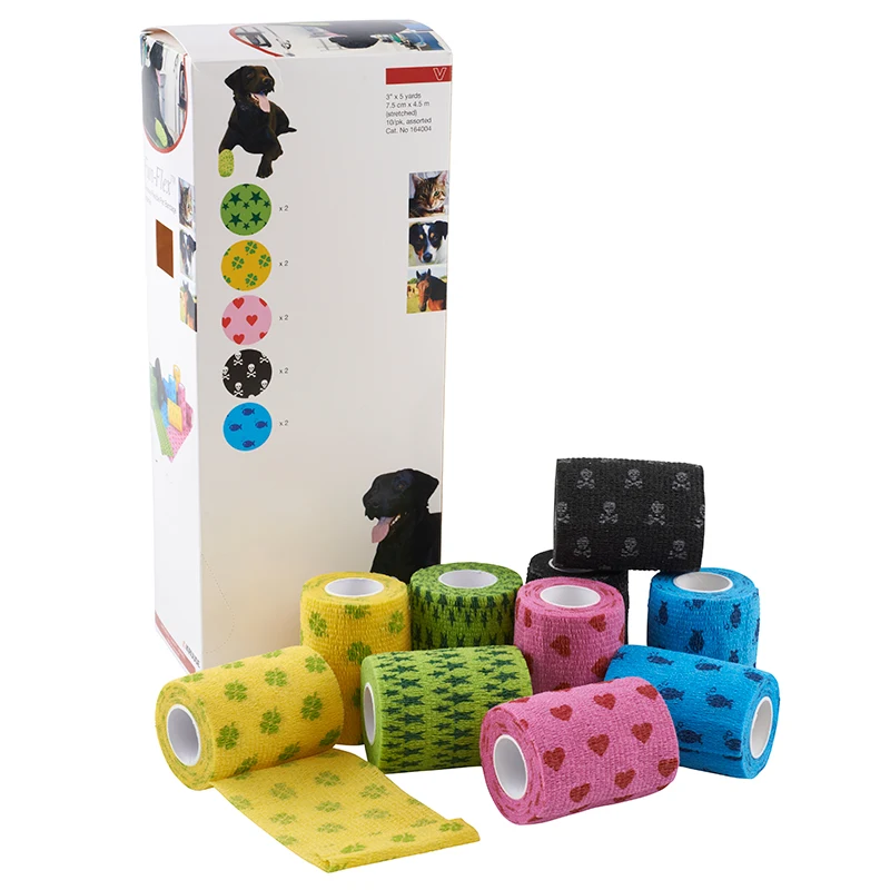 Kruuse Fun-Flex Lättviktsbandage 7,5 cm 1 rulle Blandade färger - Häst