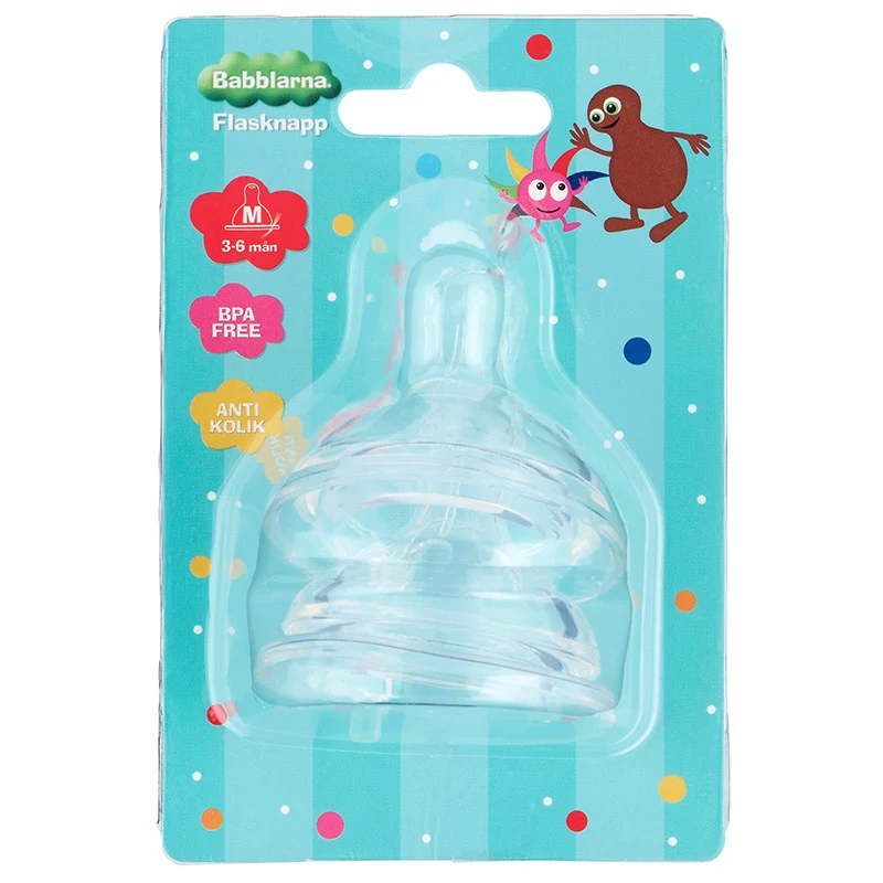 Babblarna Flasknapp 3-6 månader Medium 2-pack - Tillbehör nappflaskor