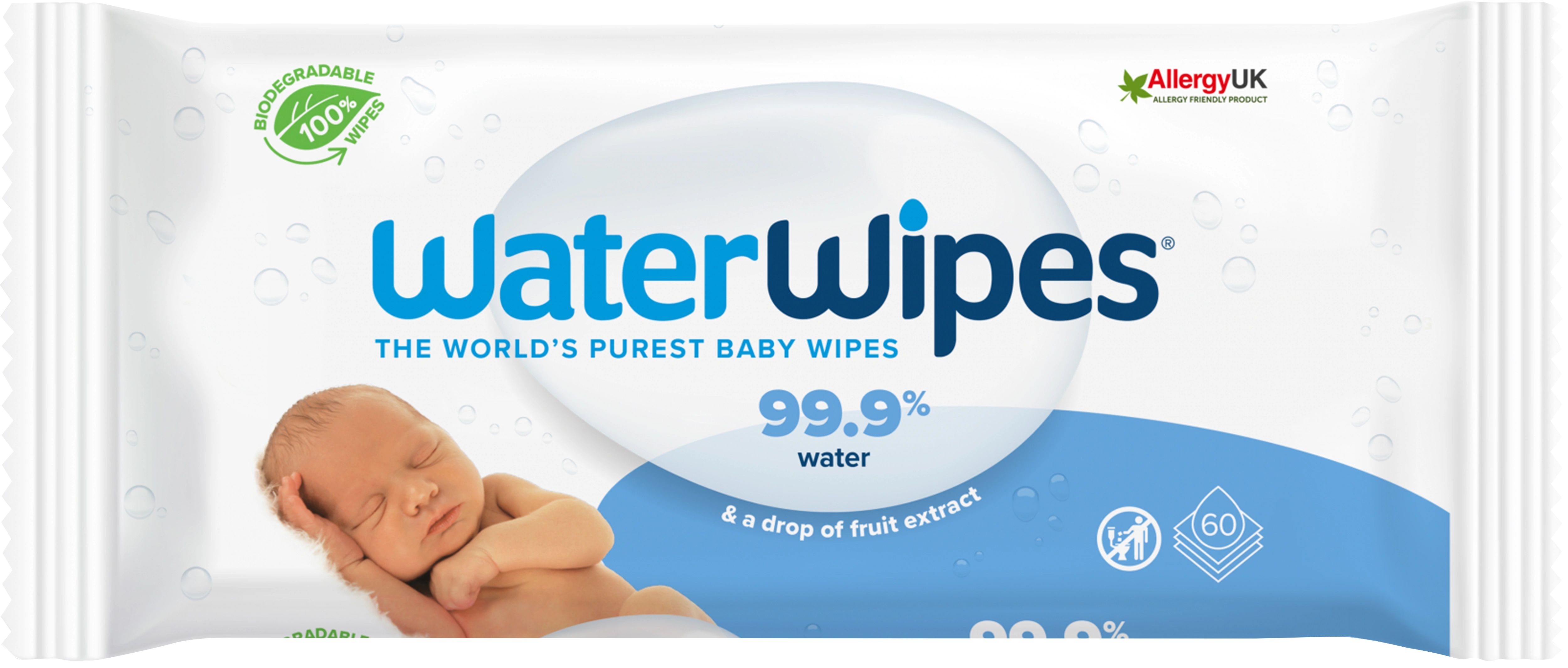 WaterWipes Biodegradable BabyWipes 60 st - Våtservetter