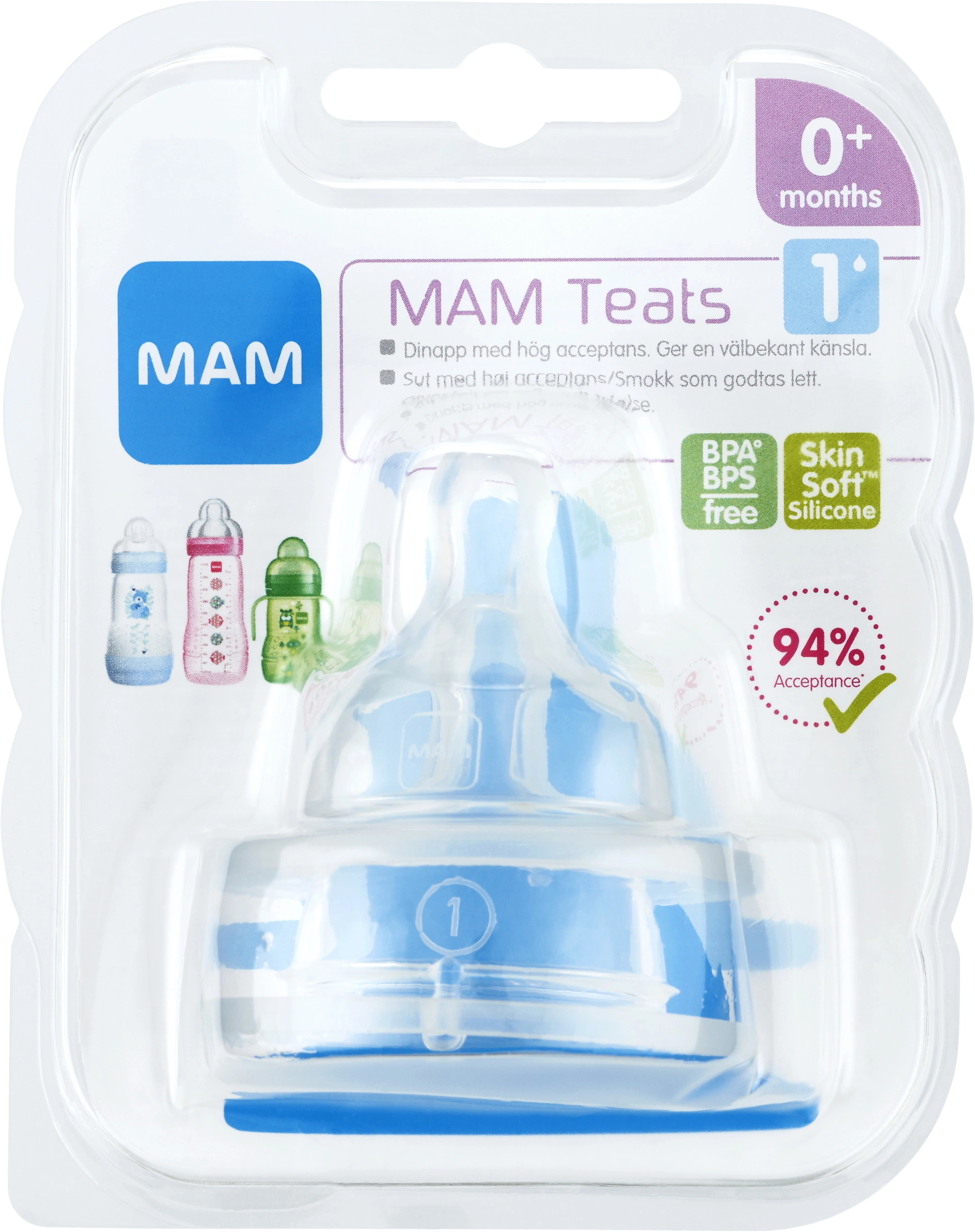 MAM Teat Dinapp Stl 1 2-pack - Tillbehör nappflaskor