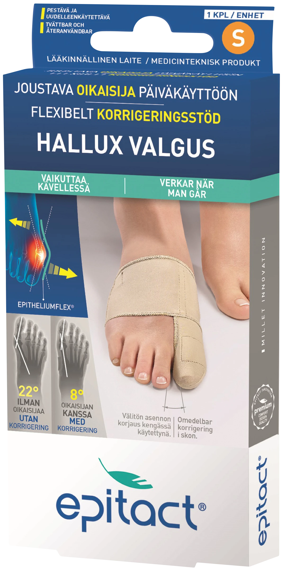Epitact Flexibelt Korrigeringsstöd 1 st S - Hallux valgus