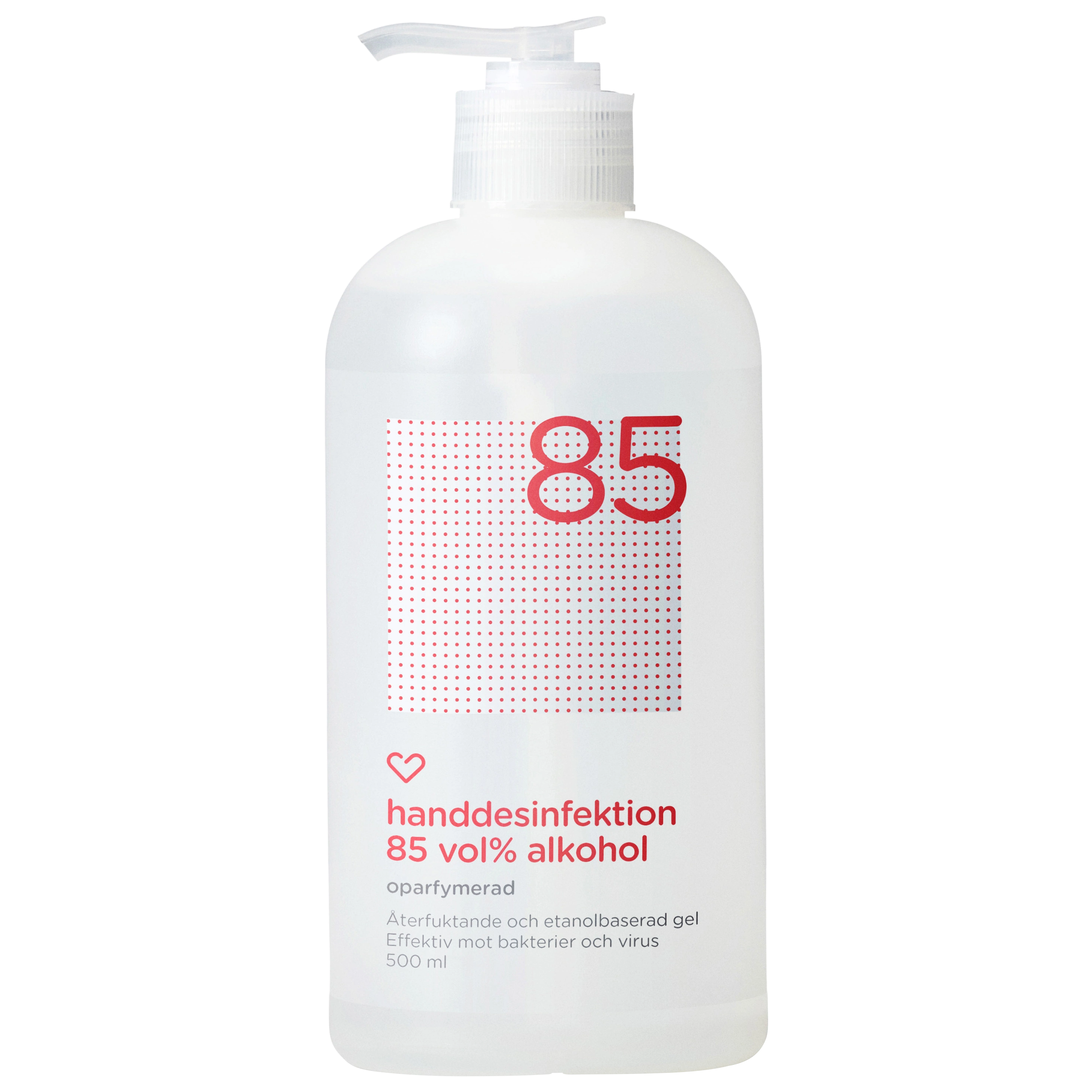Hjärtats handdesinfektion 85% Oparf 500ml - Handsprit