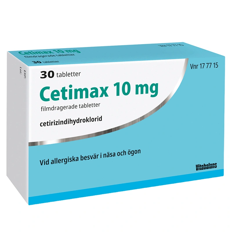 Cetimax Filmdragerad tablett 10mg Blister, 30tabletter - Allergitabletter mot pollenallergi