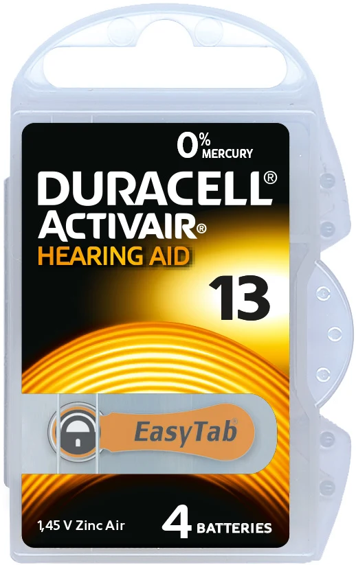Duracell Activair batteri typ 13 4 st - Batterier till hörapparat