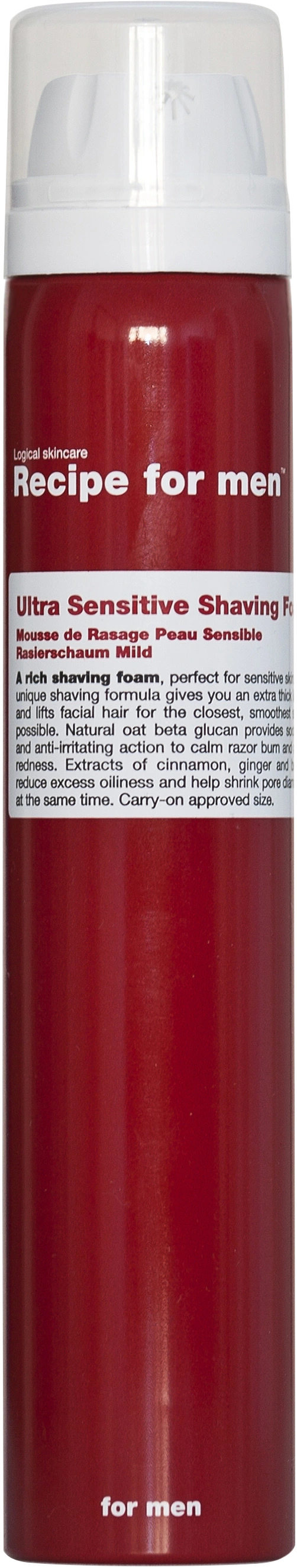 Recipe for Men Ultra Sensitive Shaving Foam 100 ml - Raklödder & rakgel