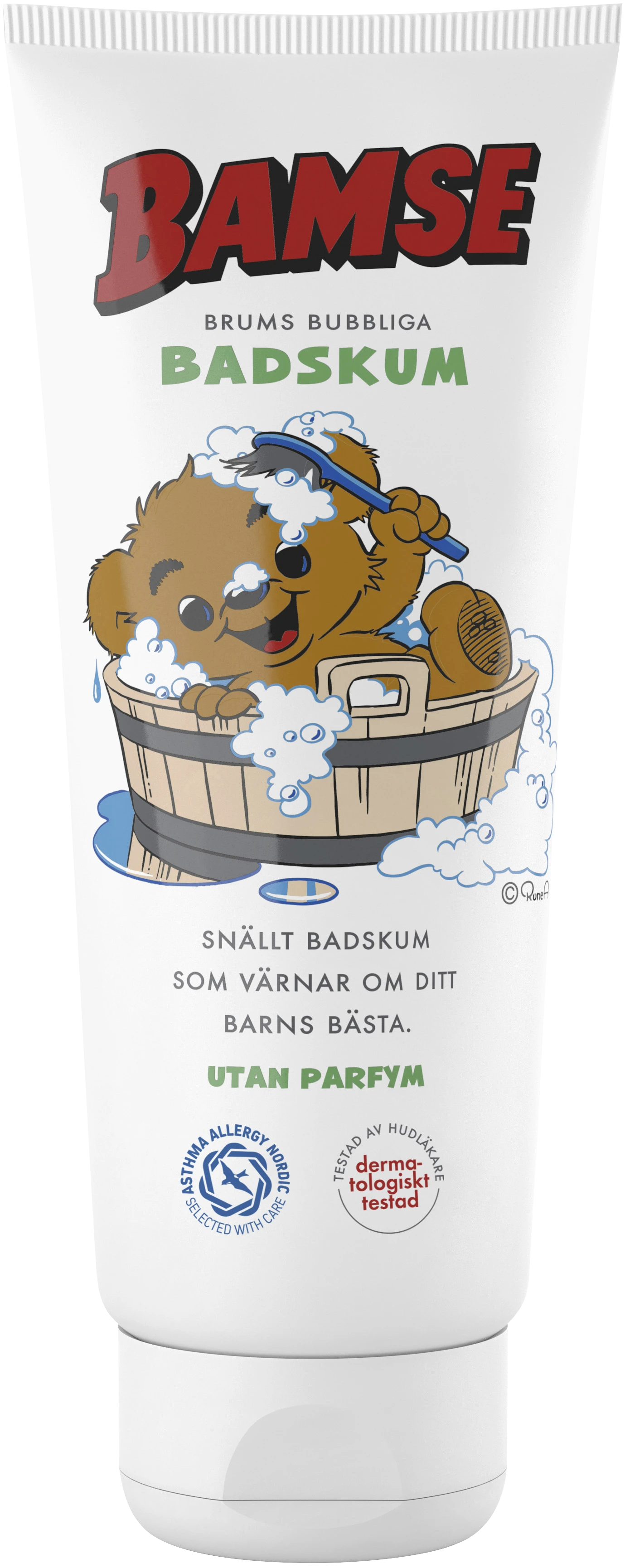 Bamse Brums Bubbliga Badskum Oparfymerad 200 ml - Badskum för barn