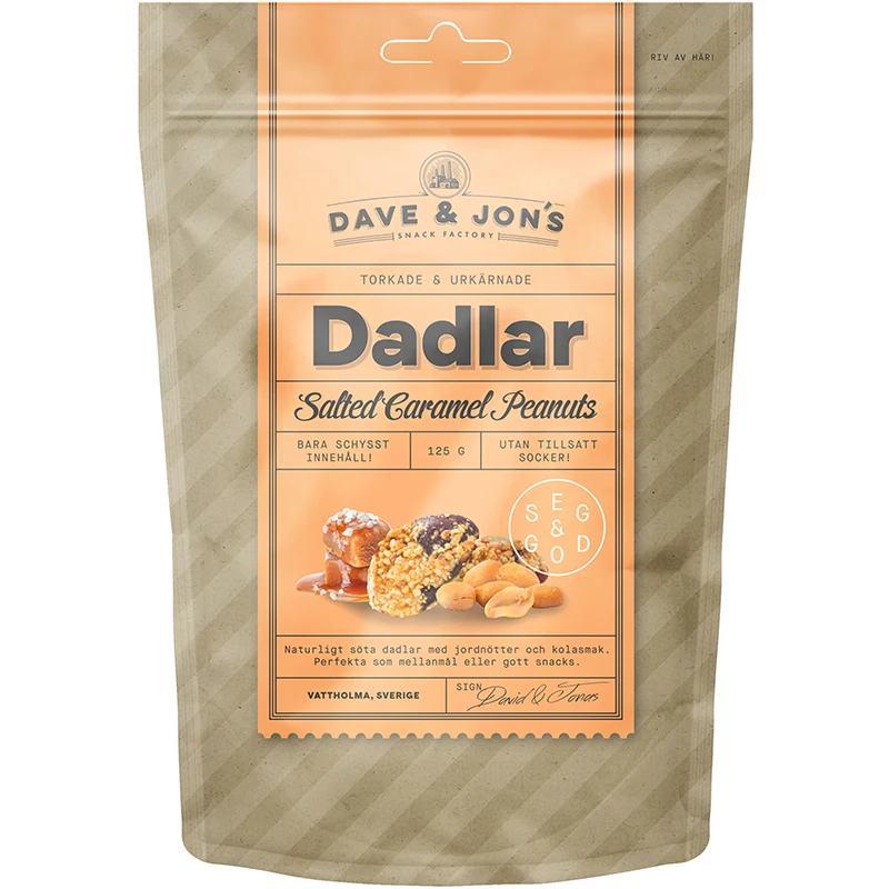 Dave & Jon's Dadlar Salted Caramel Peanuts 125 g - Nötter & torkad frukt