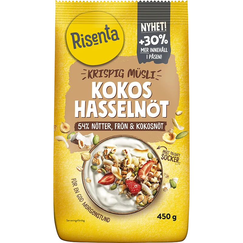 Risenta Krispig Müsli Kokos Hasselnöt 450 g - Risenta müsli